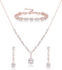 Cubic Zirconia Teardrop Wedding Bridal Jewelry Set for Bride - Drop_Clear Rose Gold