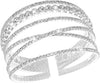 Rhinestone Bracelet for Women Silver Multilayer Cuff Bracelet Crystal Bridal Bracelets - main view
