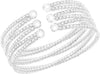 Rhinestone Bracelet for Women Silver Multilayer Cuff Bracelet Crystal Bridal Bracelets - Silver 4