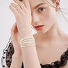 Rhinestone Bracelet for Women Silver Multilayer Cuff Bracelet Crystal Bridal Bracelets - view 2