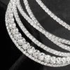 Rhinestone Bracelet for Women Silver Multilayer Cuff Bracelet Crystal Bridal Bracelets - view 4