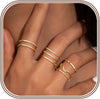 8Pcs 1mm Stackable Rings for Women Stainless Steel Rings Set - Gold 8