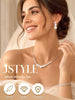 Silver Jewelry Set for Women Sparkly Crystal Wedding Accessories - view 3