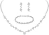 Crystal Wedding Jewelry Set, Necklace Earrings, for Accessories - main view