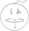 Crystal Wedding Jewelry Set, Necklace Earrings, for Accessories - D