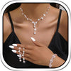 Rhinestone Earrings Sparkly Bracelet Earring Party Prom Earrings Jewelry for Women - Rose Gold
