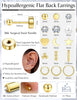 Small Flat Back Stud Earrings for Women 14K Gold Plated Surgical Stainless Steel Earring Sets Tiny Screw Back Cartilage Earrings - view 5