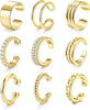 Ear Cuff Earrings for Women Non Piercing Gold Plated Ear Cuffs 14K Gold Plated Ear Cuff for Non Pierced Ears Clip on Cartilage Earring Fake Earrings - main view