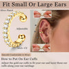 Ear Cuff Earrings for Women Non Piercing Gold Plated Ear Cuffs 14K Gold Plated Ear Cuff for Non Pierced Ears Clip on Cartilage Earring Fake Earrings - view 3