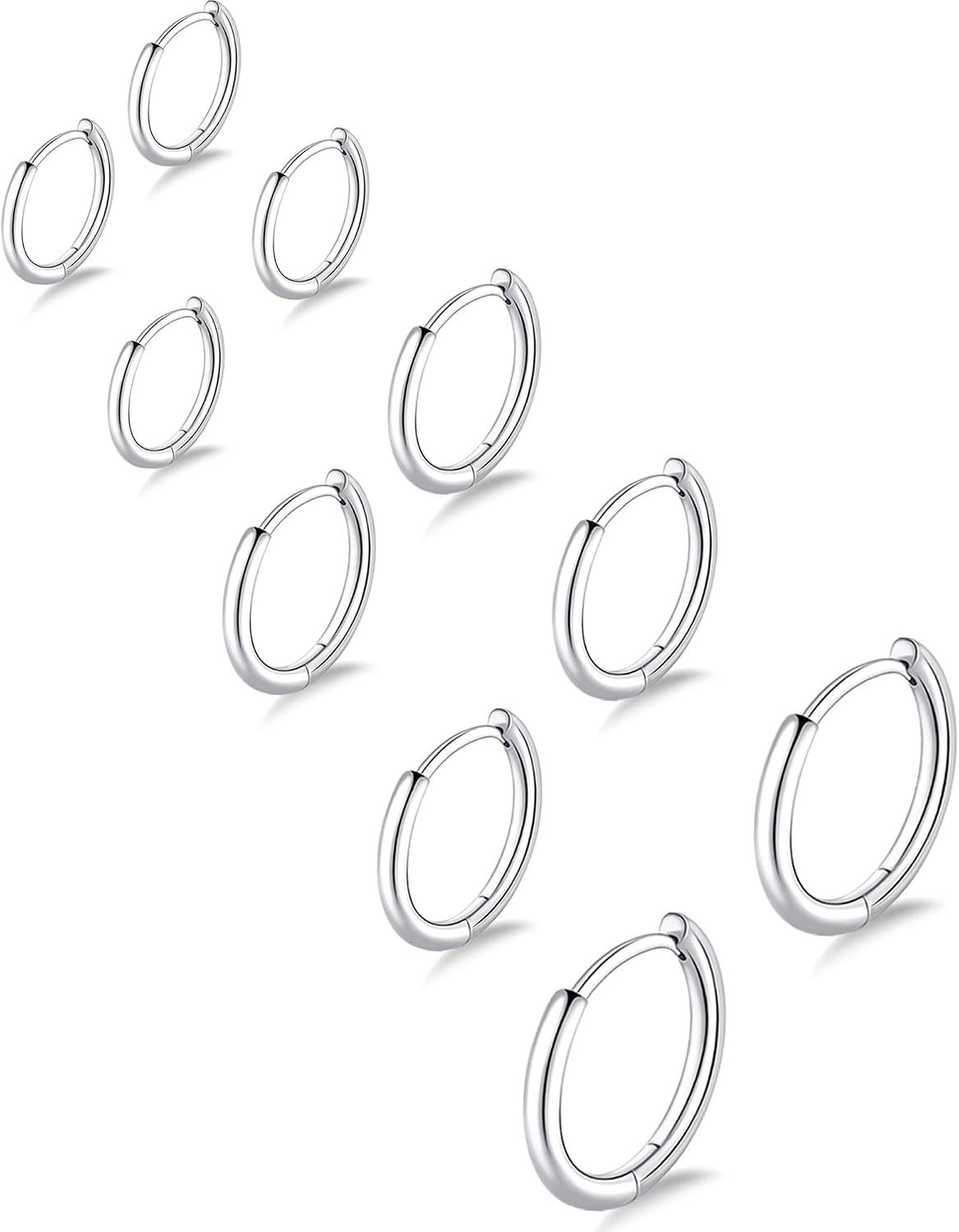 316L Surgical Stainless Steel Small Gold Silver Hoop Earrings for Women, Cartilage Helix Earrings, Cute Conch Rook Tiny Huggie Hoops Earring Set for - main view