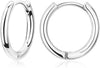 316L Surgical Stainless Steel Small Gold Silver Hoop Earrings for Women, Cartilage Helix Earrings, Cute Conch Rook Tiny Huggie Hoops Earring Set for - E1-Silver One Pair 12mm(THK 2MM)