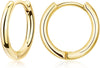316L Surgical Stainless Steel Small Gold Silver Hoop Earrings for Women, Cartilage Helix Earrings, Cute Conch Rook Tiny Huggie Hoops Earring Set for - E1-Gold One Pair 10mm(THK 2MM)