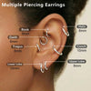 316L Surgical Stainless Steel Small Gold Silver Hoop Earrings for Women, Cartilage Helix Earrings, Cute Conch Rook Tiny Huggie Hoops Earring Set for - view 4