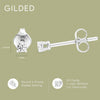 Lab-Grown Diamond Stud Earrings 925 Sterling Silver Studs and 14KT Gold 925 Plated Silver Fine Jewelry 4-Prong Basket, Push Back Nut Round Cut, Si1 - view 4