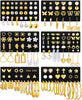 84 Pairs Gold Stud Earrings Set for Women Multipack, Fashion Pearl Cubic Zirconia Butterfly Earrings Packs Piercings, Stud Hoops Earrings for Gift - main view