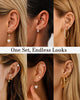 84 Pairs Gold Stud Earrings Set for Women Multipack, Fashion Pearl Cubic Zirconia Butterfly Earrings Packs Piercings, Stud Hoops Earrings for Gift - view 3