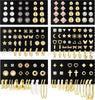 84 Pairs Gold Stud Earrings Set for Women Multipack, Fashion Pearl Cubic Zirconia Butterfly Earrings Packs Piercings, Stud Hoops Earrings for Gift - Style03-gold