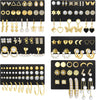 84 Pairs Gold Stud Earrings Set for Women Multipack, Fashion Pearl Cubic Zirconia Butterfly Earrings Packs Piercings, Stud Hoops Earrings for Gift - Style05-gold