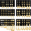84 Pairs Gold Stud Earrings Set for Women Multipack, Fashion Pearl Cubic Zirconia Butterfly Earrings Packs Piercings, Stud Hoops Earrings for Gift - Style07-gold
