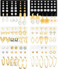 84 Pairs Gold Stud Earrings Set for Women Multipack, Fashion Pearl Cubic Zirconia Butterfly Earrings Packs Piercings, Stud Hoops Earrings for Gift - Style08-gold