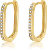 Chunky Gold Stud Earrings for Women 14k Gold Plated Earrings Statement Trendy Fashion Gold Jewelry Gifts - CZ-GD