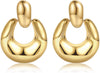 Chunky Gold Stud Earrings for Women 14k Gold Plated Earrings Statement Trendy Fashion Gold Jewelry Gifts - Geometrical-GD