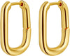 Chunky Gold Stud Earrings for Women 14k Gold Plated Earrings Statement Trendy Fashion Gold Jewelry Gifts - Large Square-GD