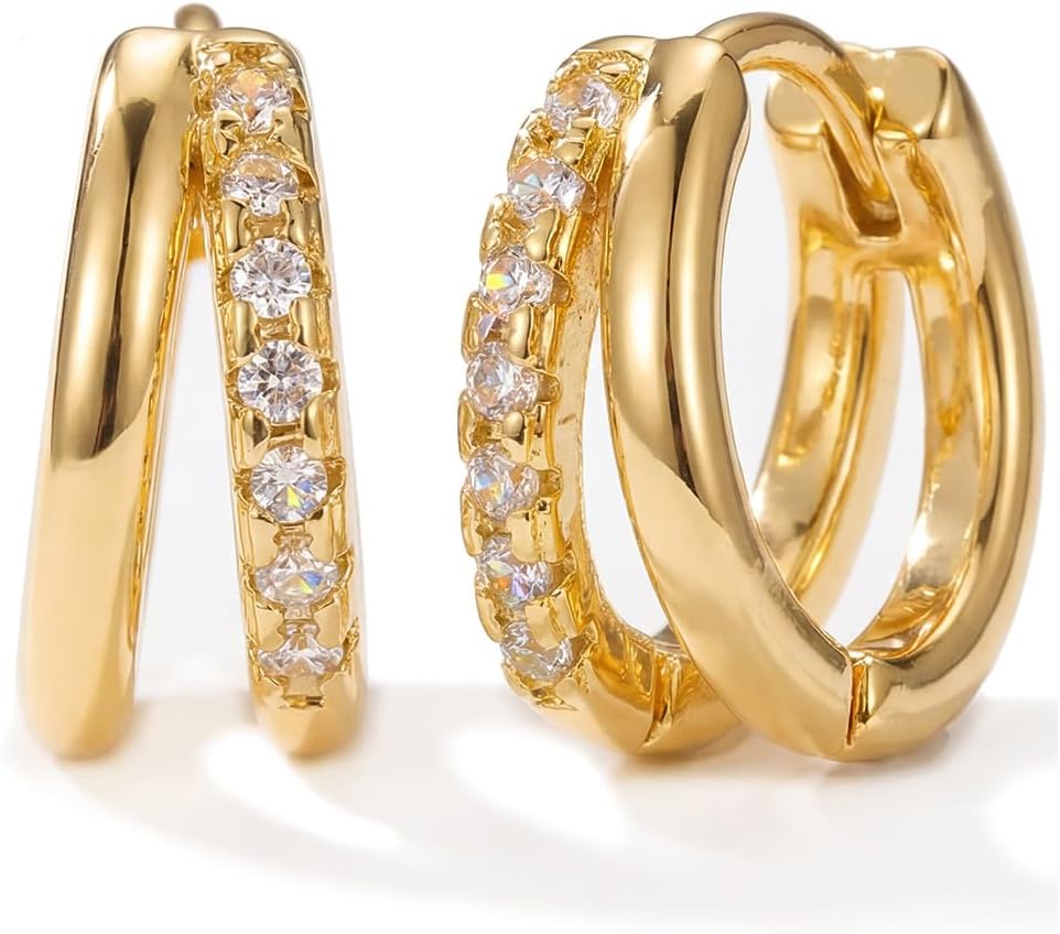 Gold Hoop Earrings for Women Huggie Hoop Earrings Jewelry Gifts - main view