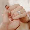 2CT Oval Cut Travel Engagement Rings for Women, 18K White Gold Plated Sparkle CZ Wedding Band Promise Rings for Her, Anniversary Bridal Ring Set - view 4