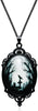 Gothic Necklace for Women with Witch Raven Rose Bat Pendant and Vampire Theme Charms Choker Style Costume Jewelry - main view