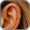 Ear Cuffs Non Piercing 14K Gold Plated Ear Cuff Earrings for Women Trendy Stuff Clip on Cartilage Earring Stacks Non Pierced Adjustable Fake Earrings - main view