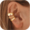 Ear Cuffs Non Piercing 14K Gold Plated Ear Cuff Earrings for Women Trendy Stuff Clip on Cartilage Earring Stacks Non Pierced Adjustable Fake Earrings - I