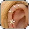 Ear Cuffs Non Piercing 14K Gold Plated Ear Cuff Earrings for Women Trendy Stuff Clip on Cartilage Earring Stacks Non Pierced Adjustable Fake Earrings - C