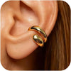 Ear Cuffs Non Piercing 14K Gold Plated Ear Cuff Earrings for Women Trendy Stuff Clip on Cartilage Earring Stacks Non Pierced Adjustable Fake Earrings - H