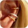 Ear Cuffs Non Piercing 14K Gold Plated Ear Cuff Earrings for Women Trendy Stuff Clip on Cartilage Earring Stacks Non Pierced Adjustable Fake Earrings - K