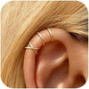Ear Cuffs Non Piercing 14K Gold Plated Ear Cuff Earrings for Women Trendy Stuff Clip on Cartilage Earring Stacks Non Pierced Adjustable Fake Earrings - view 7