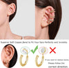 Clip On Hoop Earrings for Women 14K Gold Plated Non Pierced Earrings Clip On Hoops Small No Piercing Fake Hoop Earrings 14mm - view 4