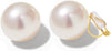 Pearl Clip on Earrings for Women Drop Clip Earrings for Women Gold Plated White Imitation Pearl Earrings Fashion - White Pearl 12mm