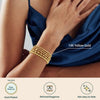 Gold Bracelets for Women with 14K Gold Plated Beaded Strand Bead Ball Bracelets stack Adjustable Jewelry Set for Gifts - view 3