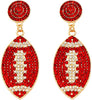 Shining Football Rhinestone Beaded Earrings Colorful Sports Lover Football Earrings for Women Jewelry - main view