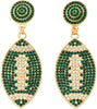 Shining Football Rhinestone Beaded Earrings Colorful Sports Lover Football Earrings for Women Jewelry - D