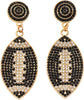 Shining Football Rhinestone Beaded Earrings Colorful Sports Lover Football Earrings for Women Jewelry - F