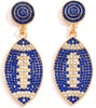 Shining Football Rhinestone Beaded Earrings Colorful Sports Lover Football Earrings for Women Jewelry - B