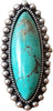 Bohemian Vintage Turquoise Oval Flower Rings Geometric Ethnic Natural Stone Adjustable Silver Joint Knuckle Rings Western Cowgirl Statement Jewelry - oval