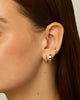 Gold Hoop Earrings for Women, 3-Pair Small Huggie Earrings Set - view 2
