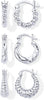Gold Hoop Earrings for Women, 3-Pair Small Huggie Earrings Set - view 6