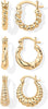 Gold Hoop Earrings for Women, 3-Pair Small Huggie Earrings Set - view 7