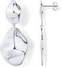 14K Gold Plated Teardrop Statement Drop Dangle Earrings for Women - White Gold