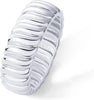 14K Gold Plated Chunky Statement Ring Chunky Stackable Wide Band for Women - White Gold 6