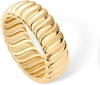 14K Gold Plated Chunky Statement Ring Chunky Stackable Wide Band for Women - view 3